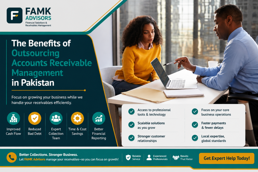 Professional accounts receivable management team helping a Pakistani business improve cash flow and recover outstanding payments.