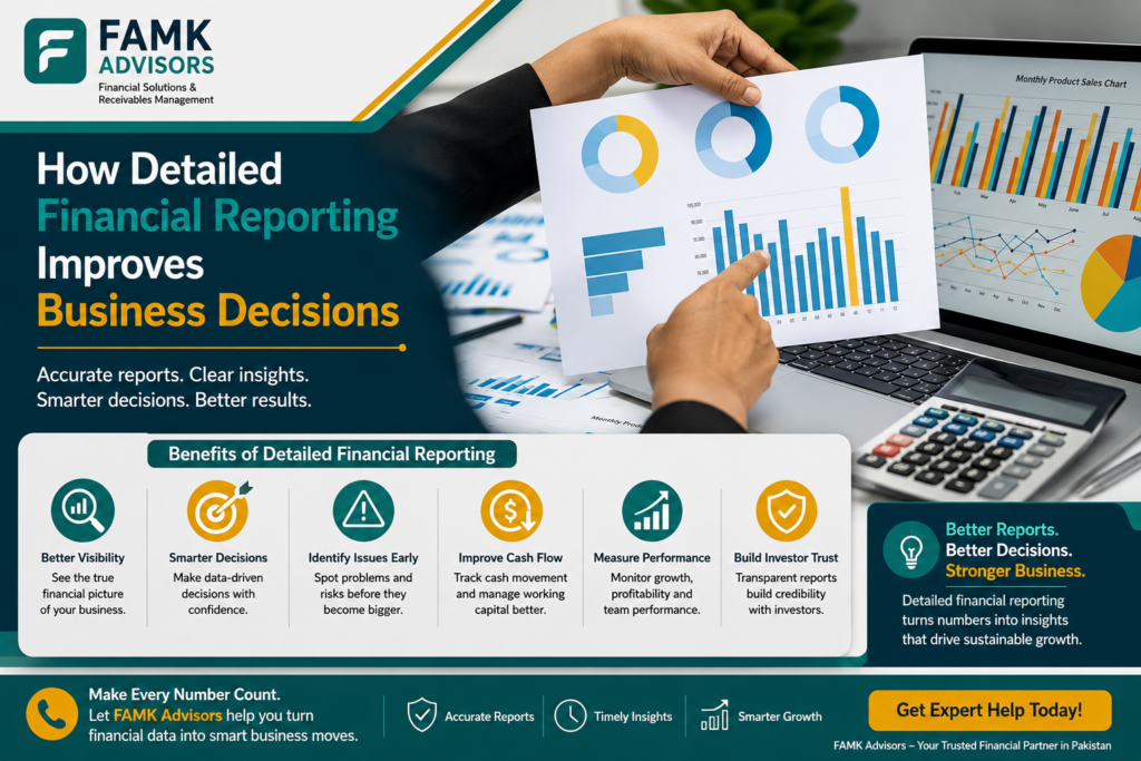 Business owner analyzing detailed financial reports to improve business decisions, cash flow, and financial performance.